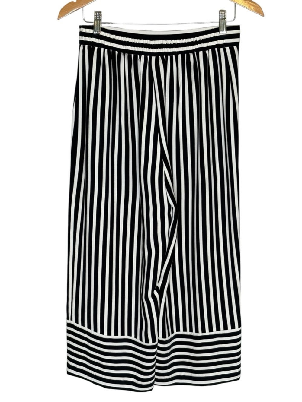 Joseph Ribkoff Midnight Navy Striped Wide Leg Culotte Pants Size 6 Style 221341 - Picture 6 of 12